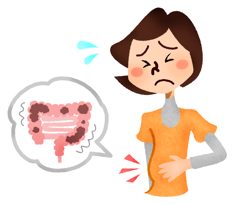 便秘で苦しむ女性